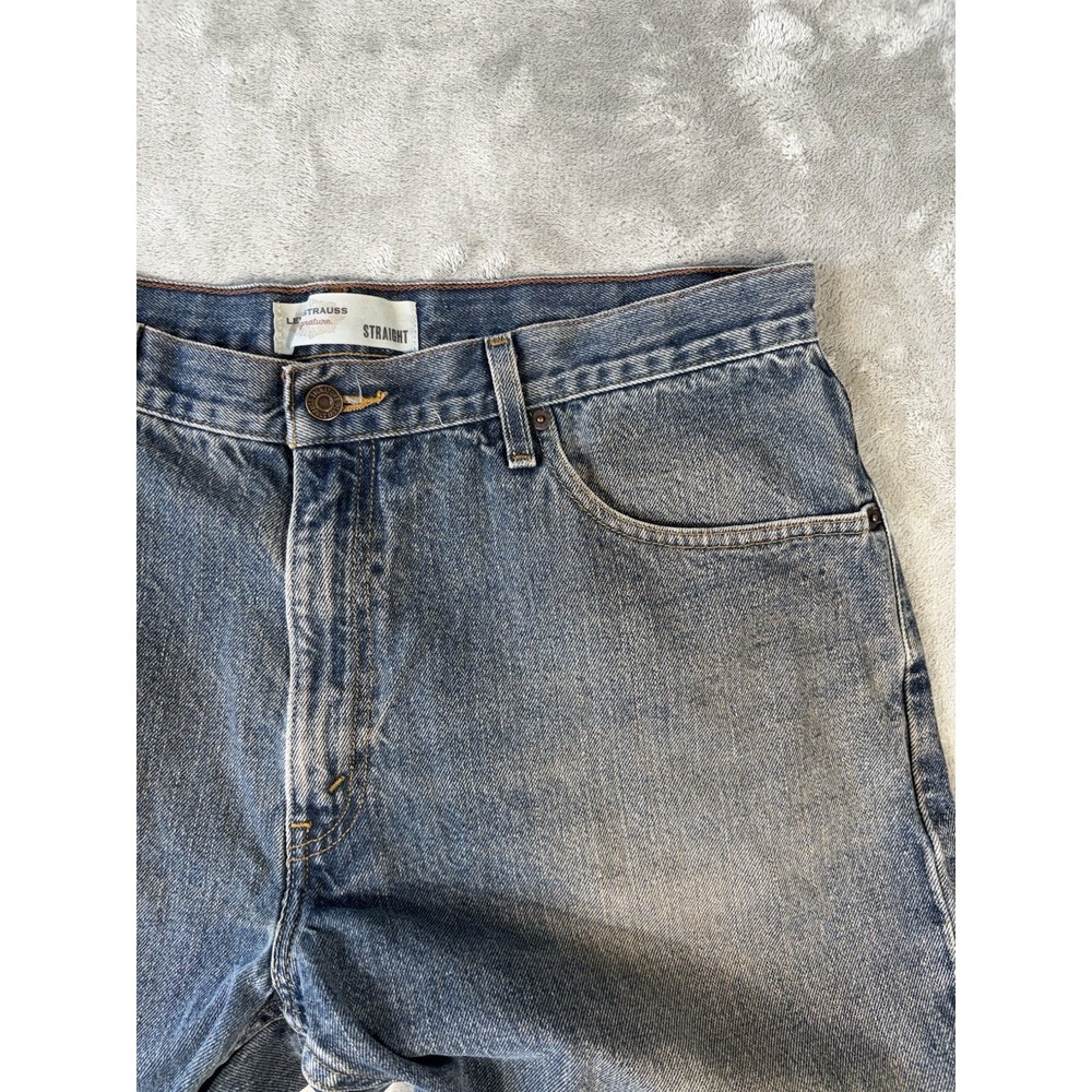 Signature By Levi Strauss jeans Mens 38x30 Blue straight Size faded coloring - Picture 8 of 11